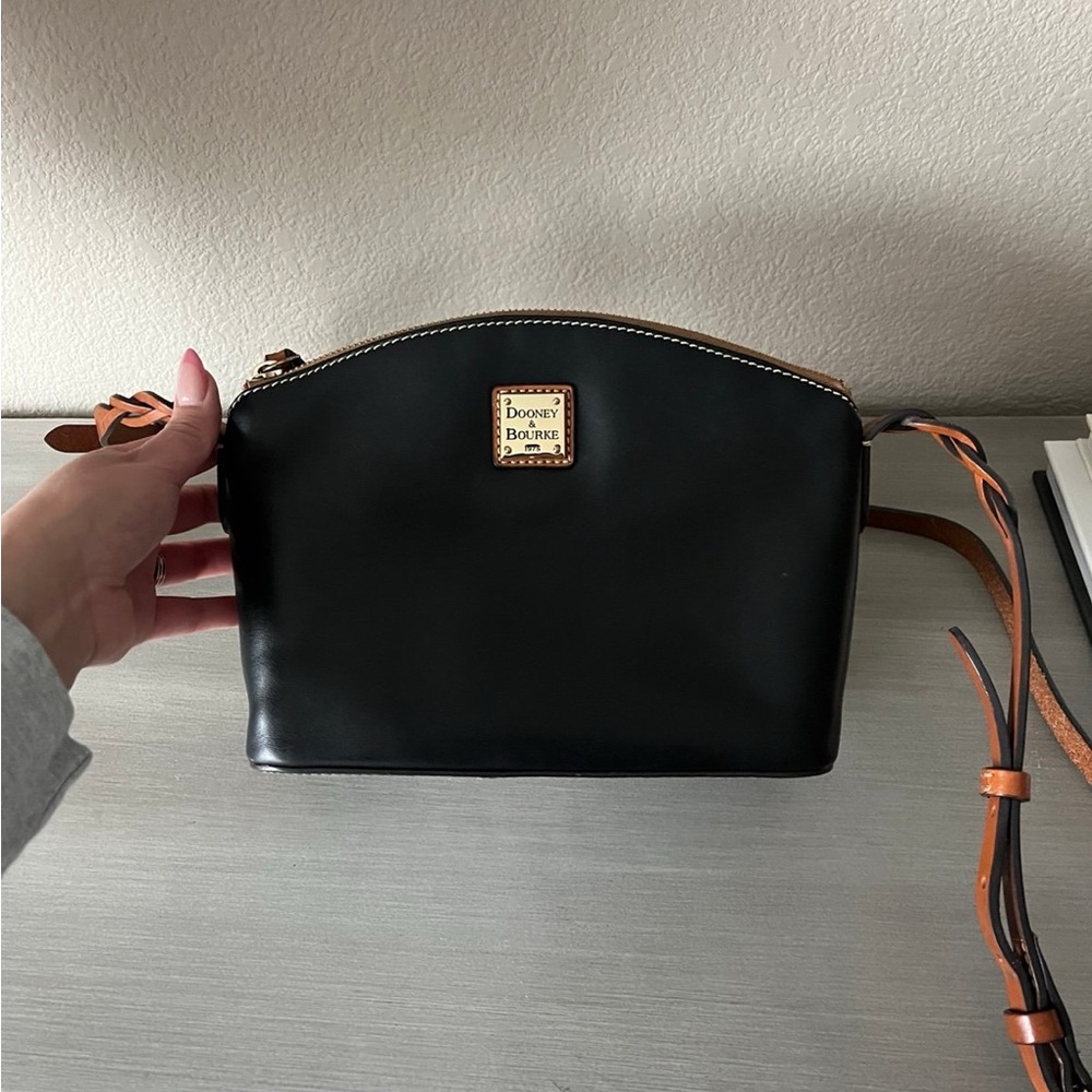 Dooney & Bourke "Penny" Black Leather Crossbody Bag